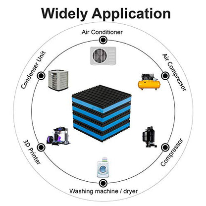 LBG Products Rubber Anti-Vibration Isolator Pads,Heavy Duty Blue EVA Pad for Air Conditioner,Compressors,HVAC,Treadmills etc(4'' X 4'' X 7/8") - size: 4'' X 4'' X 7/8"