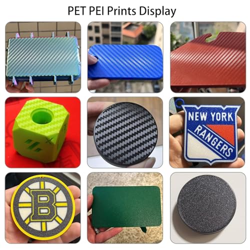 for Bambu A1 mini 3D Printer Build Plate Carbon Fiber PET + Textured PEI, 184x184mm Spring Steel Plate,Double-Sided Smooth/Textured Flexible Hotbed Removable Build Surface Platform - color: PET+PEI Textured