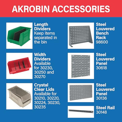 Akro-Mils 30210 AkroBins Plastic Storage Bins, 5"x4"x3", Stone, 6-Pack - color: Stone, size: 6 Pack