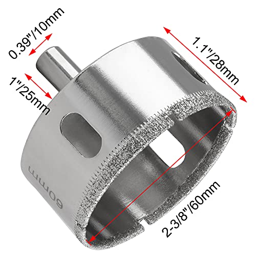 Luomorgo 60mm/2 3/8 inch Diamond Hole Saw - size: 1Pcs, 60mm / 2 3/8 inch
