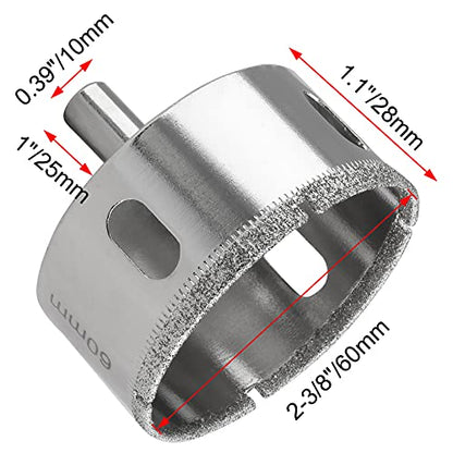 Luomorgo 60mm/2 3/8 inch Diamond Hole Saw - size: 1Pcs, 60mm / 2 3/8 inch