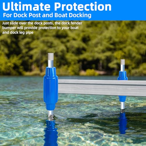 Dock Bumpers for Poles/Post, Boat Dock Bumpers Fenders - color: Blue-2pk, size: 17.6 Inch Length