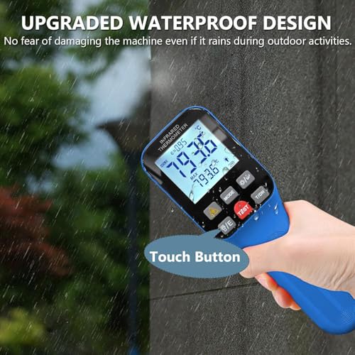 Non-Contact Infrared Thermometer Bluetooth, -50°F to 2912°F (-50°C to 1600°C) High Accuracy Laser Temperature Gun with Button for Cooking, HVAC, Industrial, Home and Automotive (Not for Human)