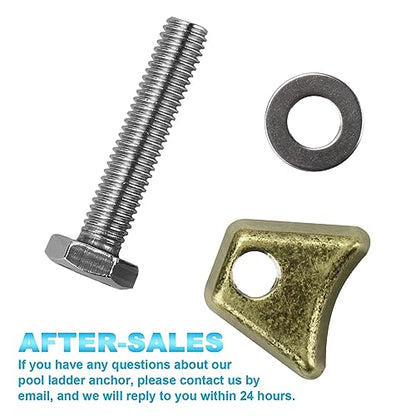 Pool Ladder Anchors, PW Perma-Socket Wedge Assy for Hanover Style Anchors-Bronze-with Bolt, Pool Ladder Parts Fits 3", 4" Sockets