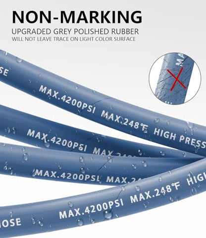 Pressure Washer Hose 150FT with 3/8'' Quick Connect, 4200 PSI - color: Blue, size: 150FT
