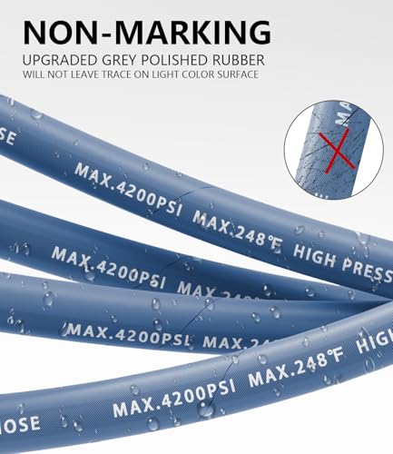 Pressure Washer Hose 25FT with 3/8'' Quick Connect, 4200 PSI - color: Blue, size: 25FT