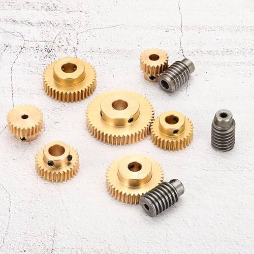 uxcell Worm Gear Set Right Rotation 35T 0.5 Module 1:35 Reduction Rate - size: Gear-4mm, Rod-3mm Bore, style: 0.5M-35T