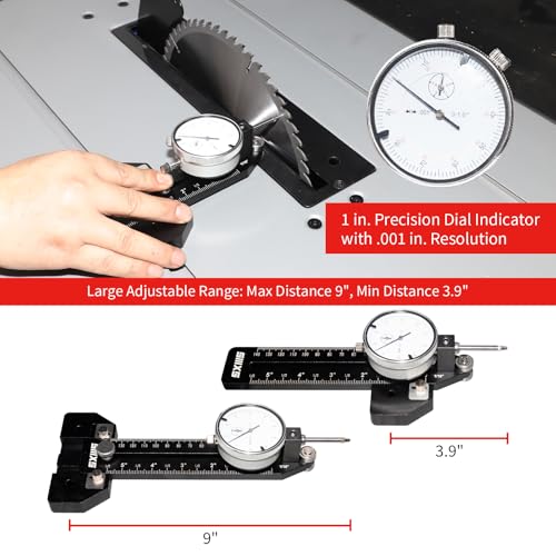 Thin Rip Jig Table Saw Jig Guide with Precision Dial Indicator Gauge