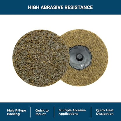 Benchmark Abrasives 3 Inch Sanding Discs Quick Change Nylon Surface Conditioning Discs, Drill & Die Grinder Sanding Disc Rust Remover for Metal Paint Stripper & Removal, Polishing - (25 Pack)(Coarse) - style: Coarse