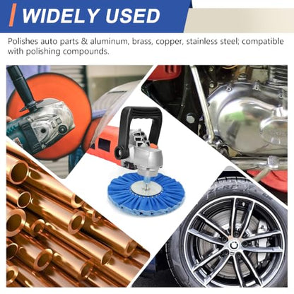 10" Blue Airway Buffing Wheel,5/8'' Arbor Hole,16 Plys/Coarse Polishing for Angle Grinder,1PC - color: Coarse 1pc