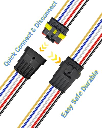 14AWG 5 Pin Waterproof Electrical Connector Quick Connect 3 Pack - size: 5 Pin