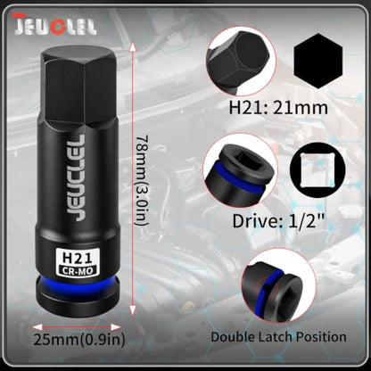 21mm Hex Impact Bit Socket, H21 1/2" Drive Allen Socket, Cr-Mo - size: 1PC | H21 21MM