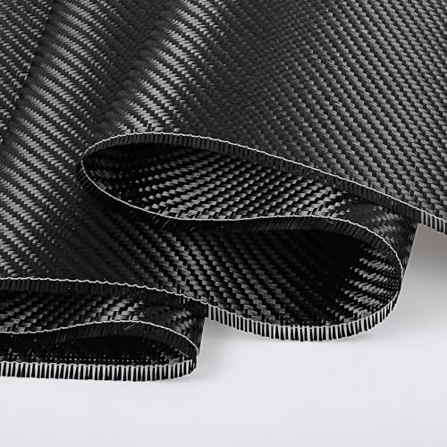 10ft x 12 Inch Carbon Fiber Fabric, 3K 220g 2x2 Twill Weave Cloth for Structural Reinforcement on Cars, Boats, Concrete Walls and DIY Repair, Black (1 Roll)