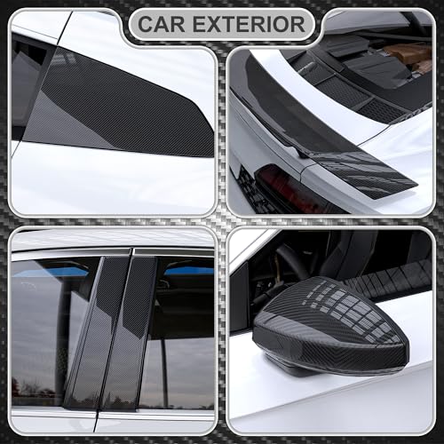 Lypumso 6D Carbon Fiber Vinyl Wrap Roll, Glossy Car Wrap Film Featuring Bubble Free Air Release Technology, Car Moto DIY Interior Exterior Decoration (Carbon Fiber Black, 1ft x 5ft) - color: Black, size: 1ft x 5ft