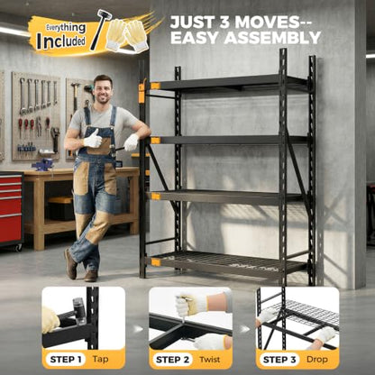 CAMMOO 6000LBS Heavy Duty Storage Shelves, 72''W x 24''D x 72''H - size: 72''W x 24''D x 72''H