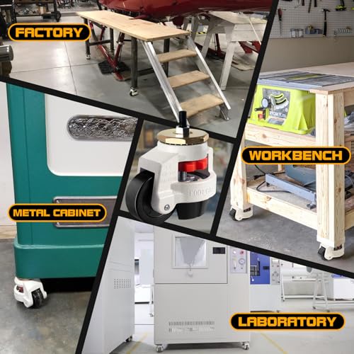 Retractable Leveling Machine Casters 4Pcs- 6600 lbs Per Set - size: 3 INCH