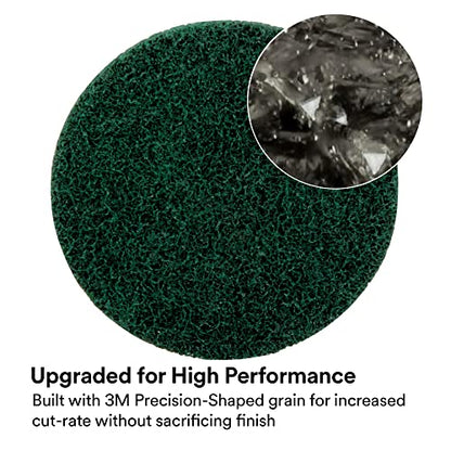 Scotch-Brite Precision Surface Conditioning Disc, Roloc TR, Very Fine, Ceramic, Nonwoven Fiber, Easy Change, 2 in, 25/Inner, 100/Case, Dispenser Pack - size: 2 in