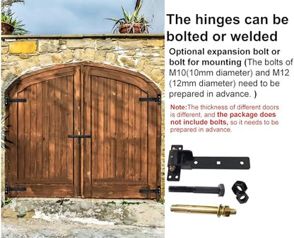 13” Heavy Duty Gate Hinges,900 LBS Load Capacity, Thickened Solid Steel