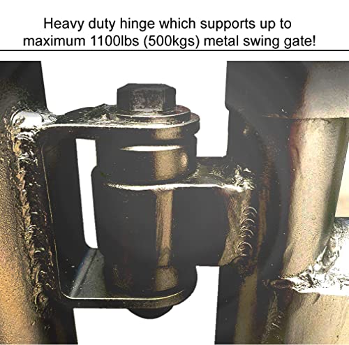 Heavy Duty Two Sealed Bearing Gate Hinge Weld onto The Gate for Welding on Larger Iron or Steel Vehicular Pedestrian Gates, Adjustable Yoke Pivot Bearing Gate Hinge (Sold as a Pair)
