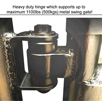 Heavy Duty Two Sealed Bearing Gate Hinge Weld onto The Gate for Welding on Larger Iron or Steel Vehicular Pedestrian Gates, Adjustable Yoke Pivot Bearing Gate Hinge (Sold as a Pair)