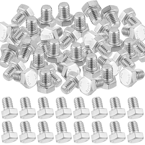 Zonon 50 Pcs 3/8-16 x 1/2" Hex Head Screw Bolt, Silver - color: Silver, size: 3/8-16 X 1/2"