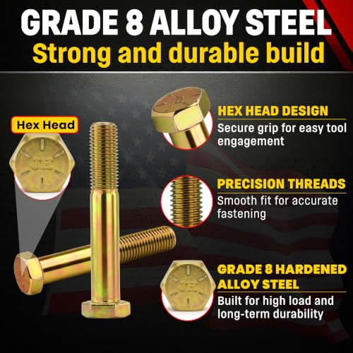 Chenango Supply 5/8-11 x 5 Grade 8 Hex Head Cap Screws - size: 5/8-11 x 5" Hex Bolt