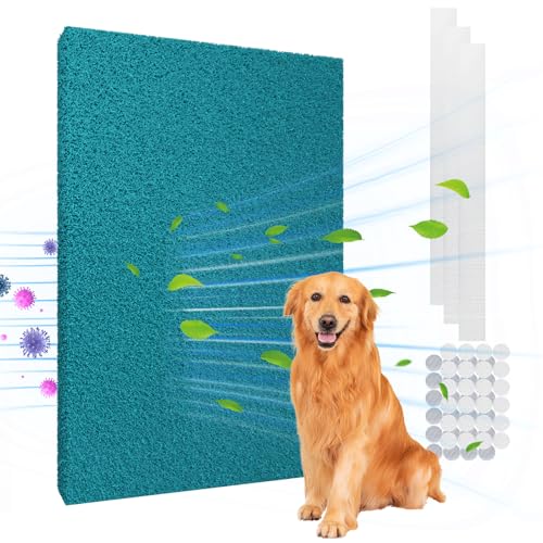 Reusable Air Filter 20x30, High Air Flow Cut to Fit Furnace Filters, MERV 6 Replacement Filter for HVAC, RV, Washable Replacement Air Conditioner Filters, 24 PCs Hooks(Actual 20x30x0.7 in.) - style: MERV 6-1PC-Green