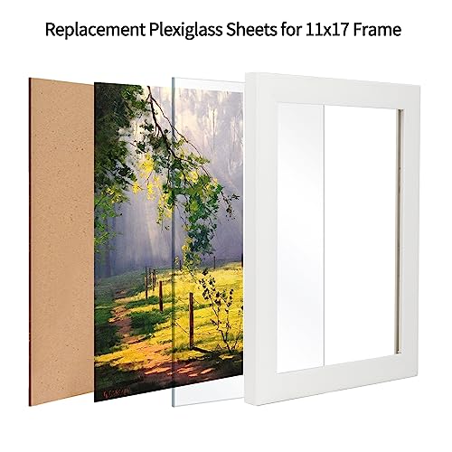 Lyeasw 11x17 Plexiglass Acrylic Sheets for Picture Frame Glass Replacement, Crafting Projects, DIY Display, Clear Styrene Sheets 11x17 Plexiglass Cover - size: 11x17