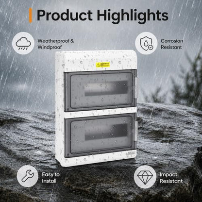 24-Way IP66 Waterproof Din Rail Breaker Box - size: HS-24