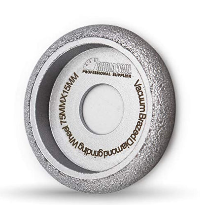 SHDIATOOL 3-Inch Convex Diamond Profile Grinding Wheel #60 75mm for Stone - size: Height 15mm