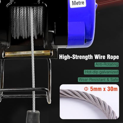 Electric Hoist Winch 2-in-1,1100lbs Portable Power Winch Crane, 1500W