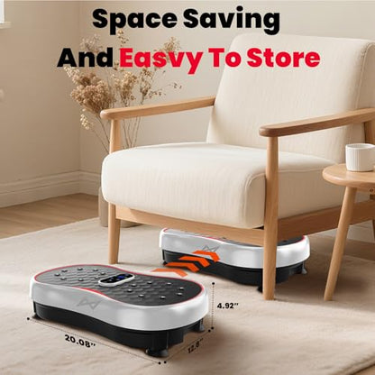 AXV Vibration Plate Exercise Machine Fitness Platform Body Vibrating Board - color: BASIC.SILVER