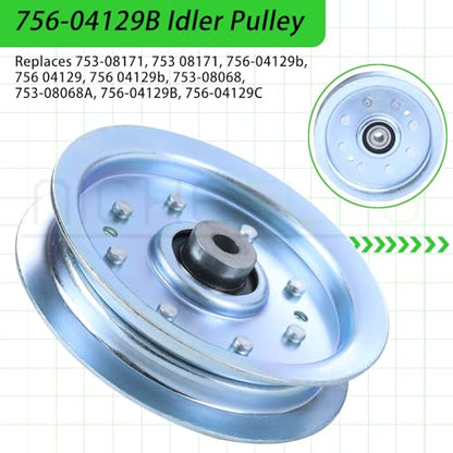 756-04129B Idler Pulley for Cub Cadet 42" 50" RZT 50 LTX1040 Deck - color: A04 1x756-04129B White