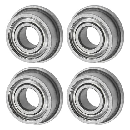 M METERXITY 4-Pack F683ZZ Flanged Ball Bearing, 3 x 7 x 3mm Double Metal Shielded Chrome Steel (GCr15) Flange Rip Bearings for Wheelbarrow/Printer/Fax Machines/Power Tools - size: 3mm x 7mm x 3.5mm