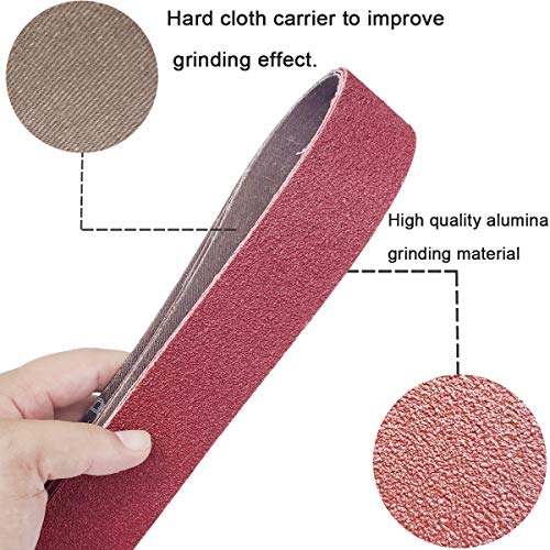 18 Pack 1-1/2 x 30 Inch Sanding Belts for Pipe Tube Polisher Sander- 3 Each of 60 80 120 150 240 400 Grit Aluminum Oxide Sander Belts (1-1/2" x 30")