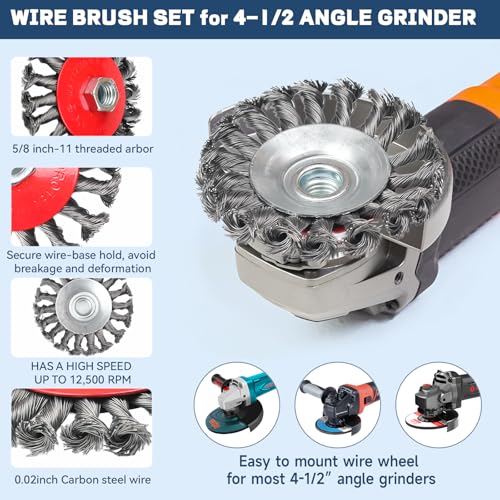 10 Pack Wire Wheel Brush for Angle Grinder & 4pcs Scratch Brushes - size: 16PCS