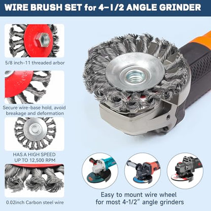10 Pack Wire Wheel Brush for Angle Grinder & 4pcs Scratch Brushes - size: 16PCS