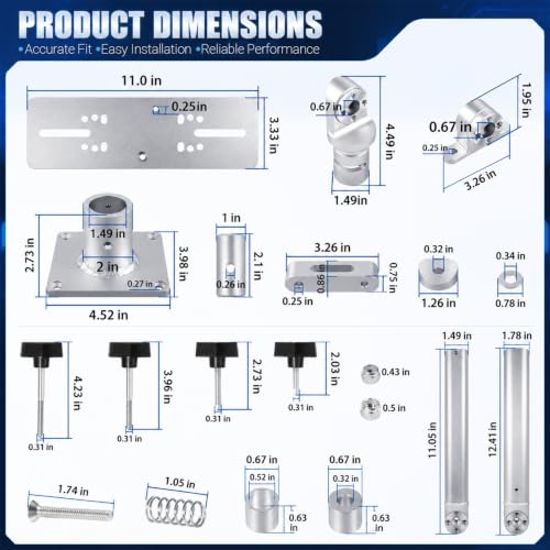 Universal Marine Monitor Mount 350° Swivel 18"–24" Adjustable Height Silver - color: Silver