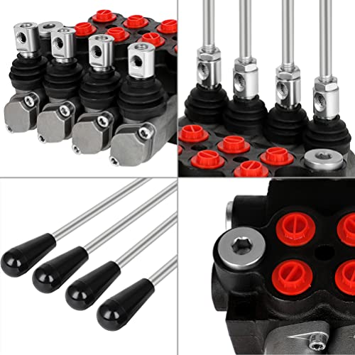 Hydraulic Flow Control Valve 4 Spool 11 GPM Adjustable Relief Valve - size: 4 Spool 11 GPM