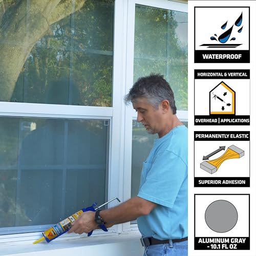 SIKA Sikaflex All-Purpose Construction Sealant, Aluminum Gray, 10.1 fl oz - color: Aluminum Gray