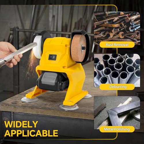 Mini Bench Grinder Polisher for Dewalt 20V Battery, Electric Belt Sander, Electric Knife Sharpener for Wood, Metalworking DIY, Small Sander(Only Tool)