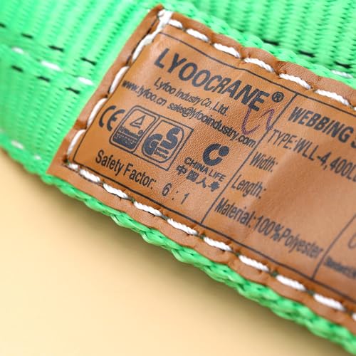 2-Pack 6:1 Safety Factor 2" X6' Lifting Slings 4400 lbs Webbing Sling 2 ply Polyester Lifting Strap with Twisted Eye & Eye