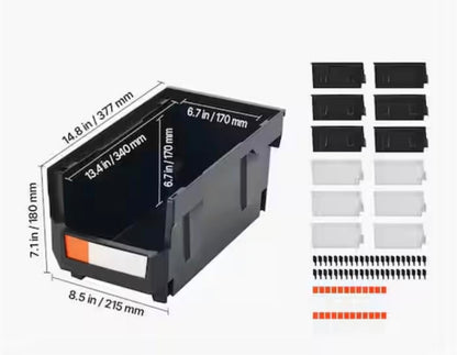 Stackable Plastic Storage Bins for Garage, Small Parts, and Office SG12710