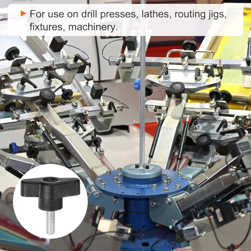 HARFINGTON 20Pcs Wing Knobs M6x14mm Male Thread Plastic Tee Stud Knobs - color: Black, size: M6 x 14mm