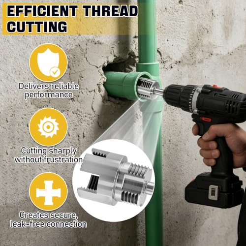 3 PCS PVC Pipe Threader Set(1/2"+3/4"+1"), Internal External Cutting Tool