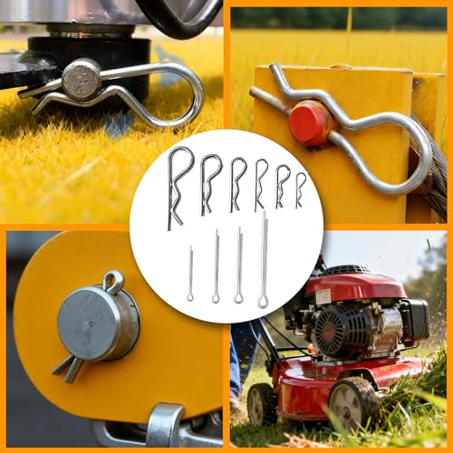 260PCS Heavy Duty Hitch Pins Assortment - Lynch, PTO & Cotter Pins for Trailers, Tractors, Trucks, Farm & Lawn Equipment, Snow Plows - Rust-Resistant Zinc Plated Steel with Double-Sided Toolbox