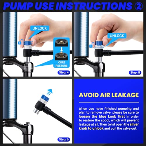High Pressure Shock Pump, Bike Shock Air Pump with Gauge 400 PSI - color: silver