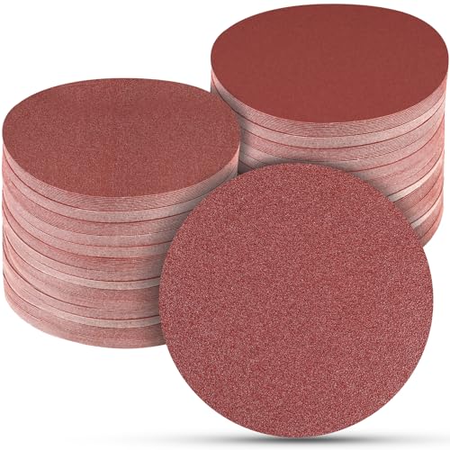 100 PCS 6 Inch Sanding Discs Random Orbital Sander Sandpaper - style: No Hole-Red
