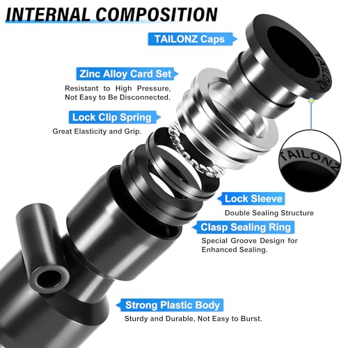 TAILONZ 1/2" x 3/8" Reducer Push-to-Connect Fitting PG1/2-3/8 10Pcs - size: 1/2"OD x 3/8"OD