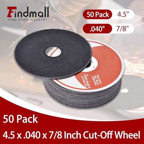 50 Pack 4-1/2"x.040 x7/8" Cut Off Wheel - Metal & Stainless Steel Thin Cutting Discs - size: 50pcs 4-1/2"*0.040"*7/8"